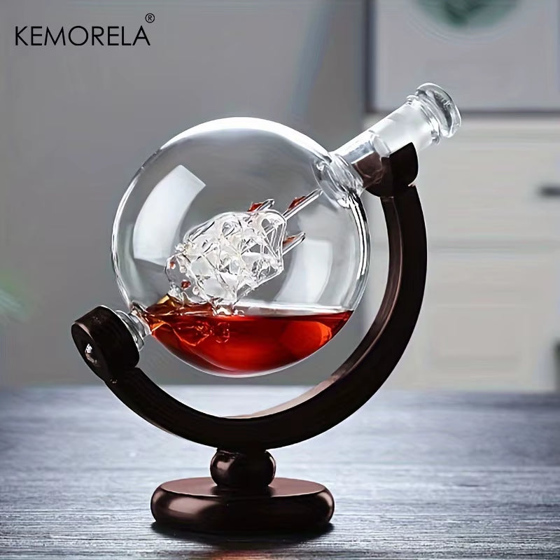 900ML Creative Globe Decanter Set with Lead-Free Carafe Exquisite Wood-Stand and 2 Glasses Whiskey Decanter Globe Grade Gift dheld Fan USB Rechargeable Personal Highspeed Fans Electric Eyelash Fan Automatic Stirring Cup Rechargeable Magnetic Mixer Electri