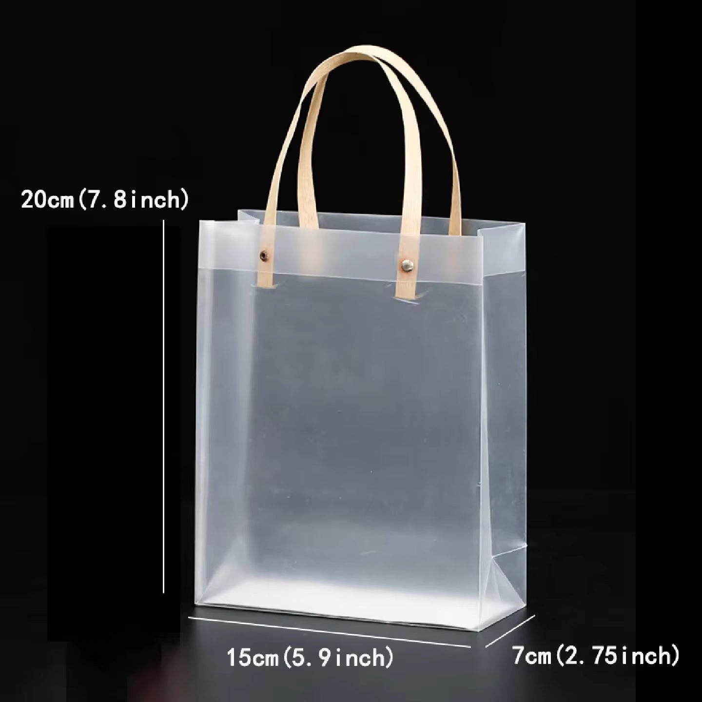 10PCS Transparent Frosted Plastic Handbag Made of High Quality Plastic with Simple and Fashionable Style Transparent Frosted