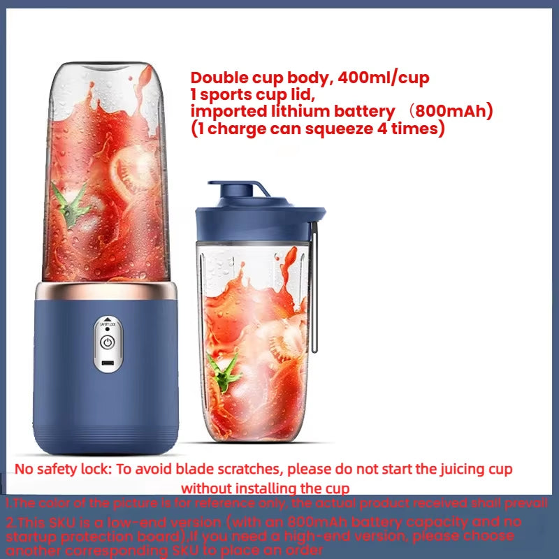 1PCS Juice Extractor Juice Cup Portable Rechargeable Small Juice Cup Home and Outdoor Multifunctional Juice Mixing 2Cups dheld Fan USB Rechargeable Personal Highspeed Fans Electric Eyelash Fan Automatic Stirring Cup Rechargeable Magnetic Mixer Electric St