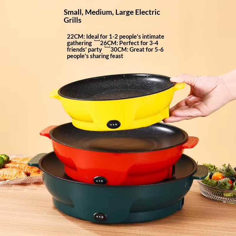 Electric Multicooker Electric Frying Pan 220V Househould Barbecue Fried Steak Fish Omelette Frying Pan Non-Stick Cooking Machine