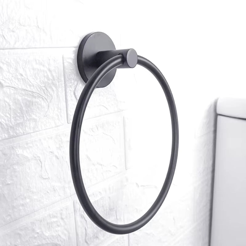 Matt Black Bathroom Accessories Set Hardware Kit Wall Mount Hand Towel Bar Rack Toilet Roll Paper Holder Robe Hook Hanger