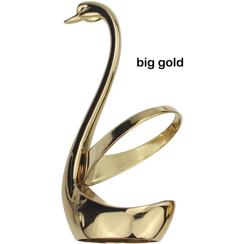 Popular Swan Shape Zinc Alloy Cutlery Holder Metal Dinnerware Base Delicate Pretty Decoration Gadget Kitchen Accessory for Home