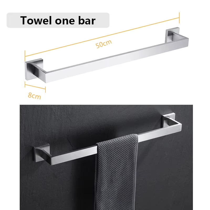 Stainless Steel Bathroom Hardware Set Bathroom Accessories Black Towel Rail Bar Rack Gold Towel Bar Shelf Towel Holder