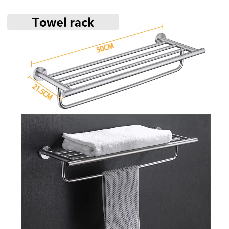 Stainless Steel Bathroom Hardware Set Bathroom Accessories Black Towel Rail Bar Rack Gold Towel Bar Shelf Towel Holder