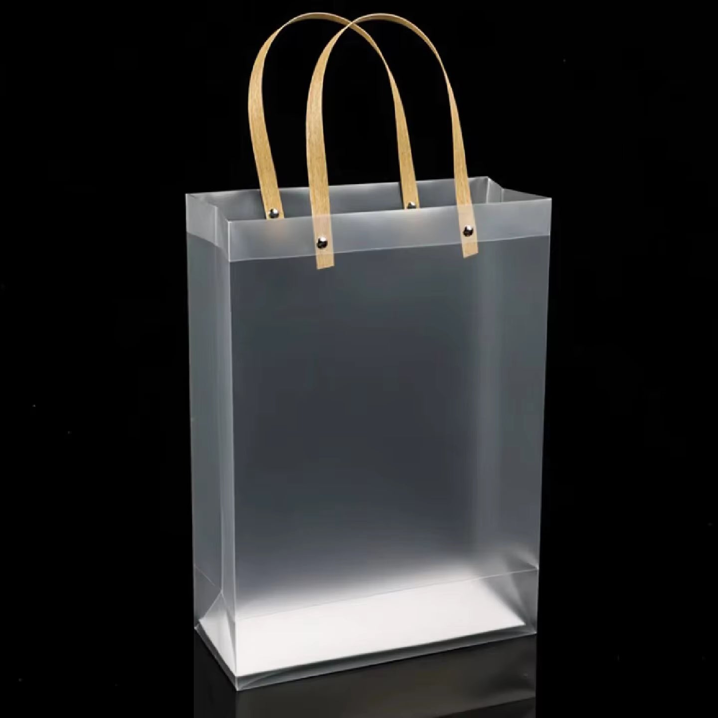 10PCS Transparent Frosted Plastic Handbag Made of High Quality Plastic with Simple and Fashionable Style Transparent Frosted