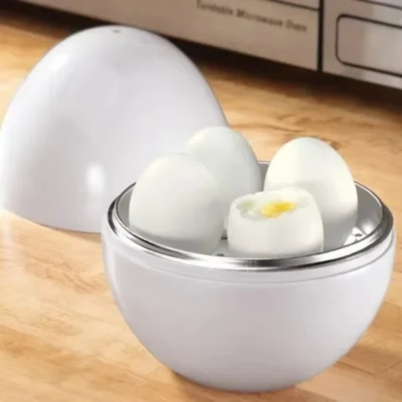 Microwave Egg Steamer Boiler Cooker Easy Quick 5 Minutes Hard or Soft Boiled Kitchen Cooking Tools Capacity for 4 Eggs