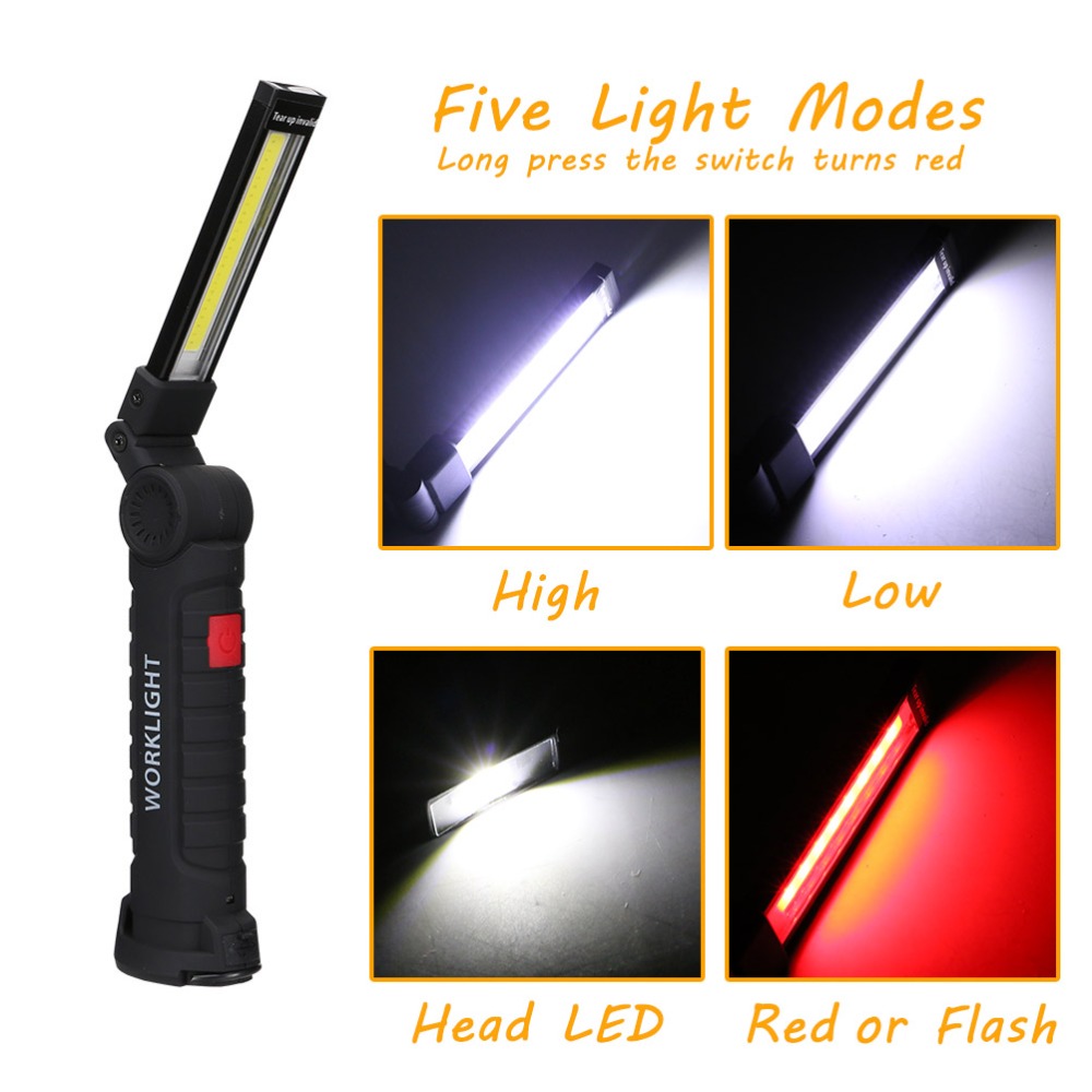 COB LED Rechargeable Work Light Flashlight