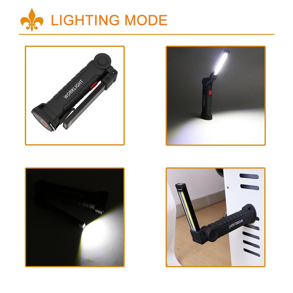 COB LED Rechargeable Work Light Flashlight