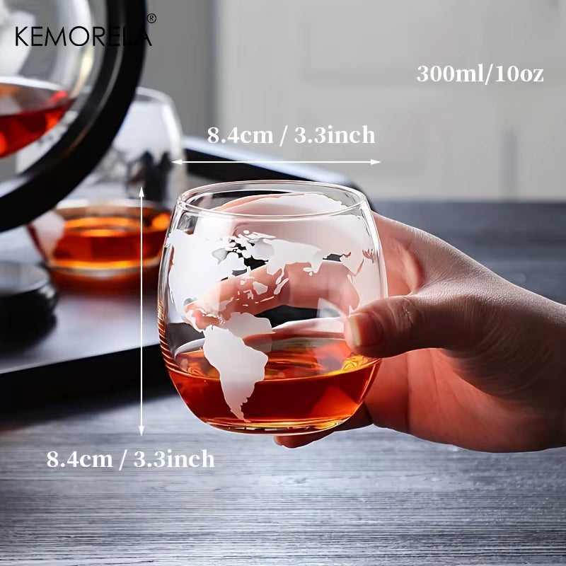 900ML Creative Globe Decanter Set with Lead-Free Carafe Exquisite Wood-Stand and 2 Glasses Whiskey Decanter Globe Grade Gift dheld Fan USB Rechargeable Personal Highspeed Fans Electric Eyelash Fan Automatic Stirring Cup Rechargeable Magnetic Mixer Electri