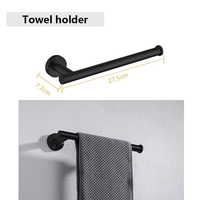 Stainless Steel Bathroom Hardware Set Bathroom Accessories Black Towel Rail Bar Rack Gold Towel Bar Shelf Towel Holder