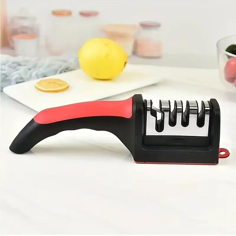 3-Stage Stainless Steel Knife Sharpener Manual Kitchen Knife Sharpening Tool