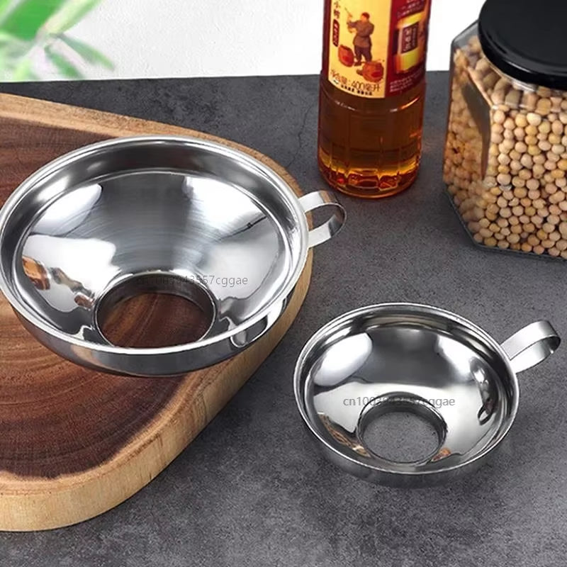 Stainless Steel Wide-Mouth Funnel Jam Salad Dressing Funnel Large Multi-Function Wine Leak Oil Leak Kitchen Accessories Gadgets