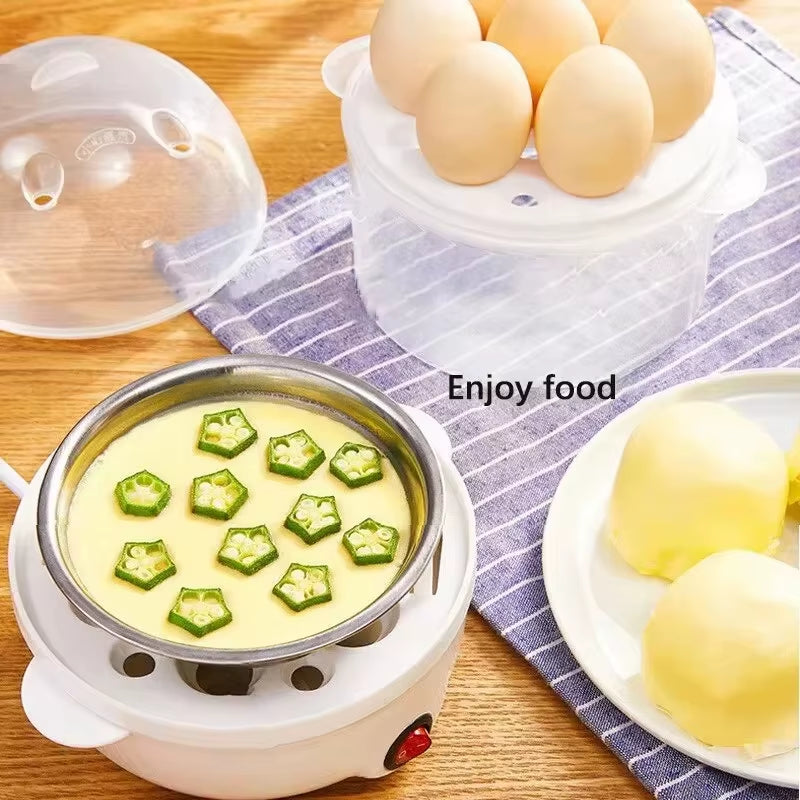Multifunctional Egg Boiler Electric Egg Steamer Cooking Breakfast Machine Double Layers Egg Cooker Mini Steamer Poacher Kitchen