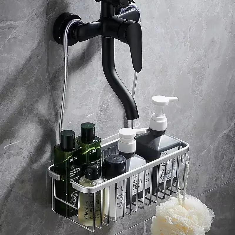 Convenient Toilet Shower Rack with No Drilling Installation Bathroom Storage Basket for Shower Room and Bath Products