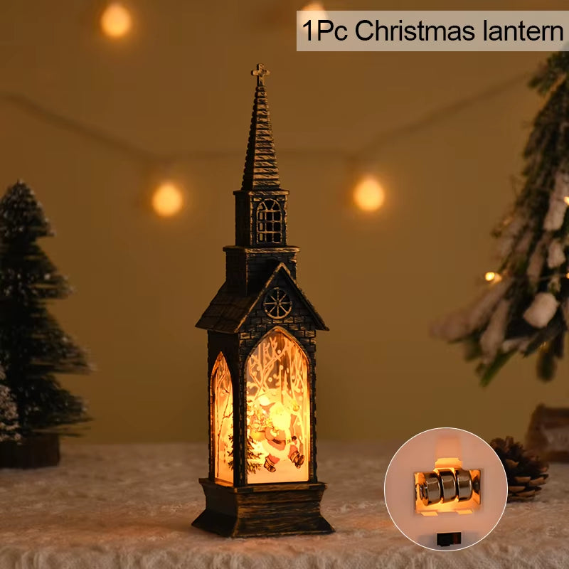 2025 Christmas LED Night Light Santa Claus Snowman Lantern Lamp Table Ornament Christmas Decoration for Home Xmas Navidad Gifts