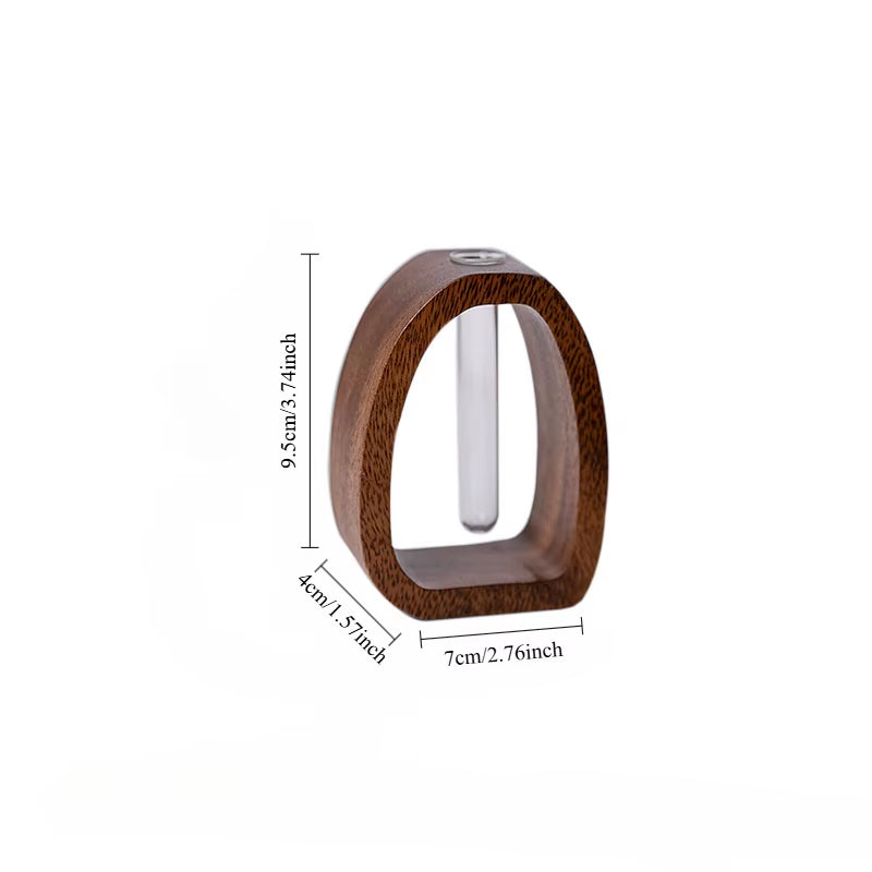 Solid Wood Flower Utensil Creative Flower Arrangement Simple Glass Plant Flower Insert Mini Water-Grown Vase