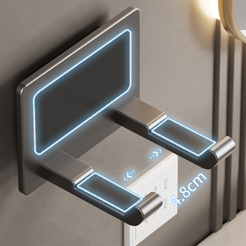 Wall-Mounted Hair Dryer Holder - Aluminum