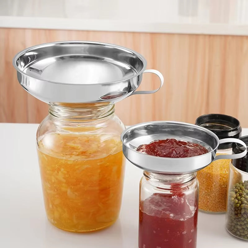 Stainless Steel Wide-Mouth Funnel Jam Salad Dressing Funnel Large Multi-Function Wine Leak Oil Leak Kitchen Accessories Gadgets