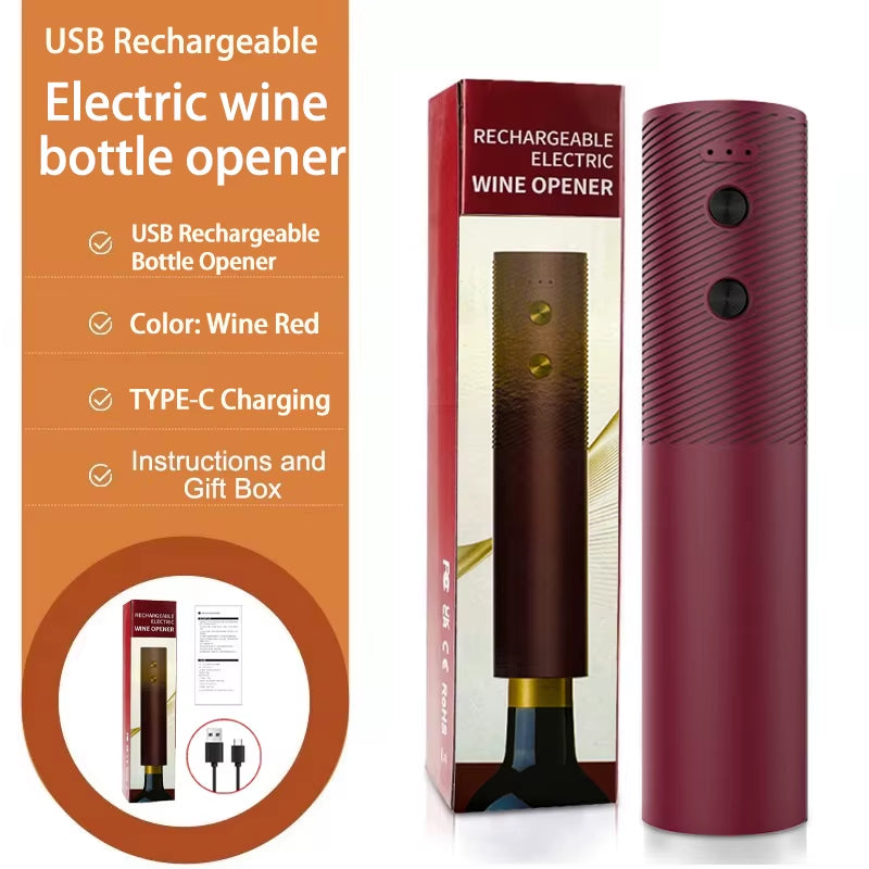 Electric Wine Bottle Opener Automatic Wine Corkscrew Rechargeable Wine Opener One-Click Button Wine Tools Bar Kitchen Products