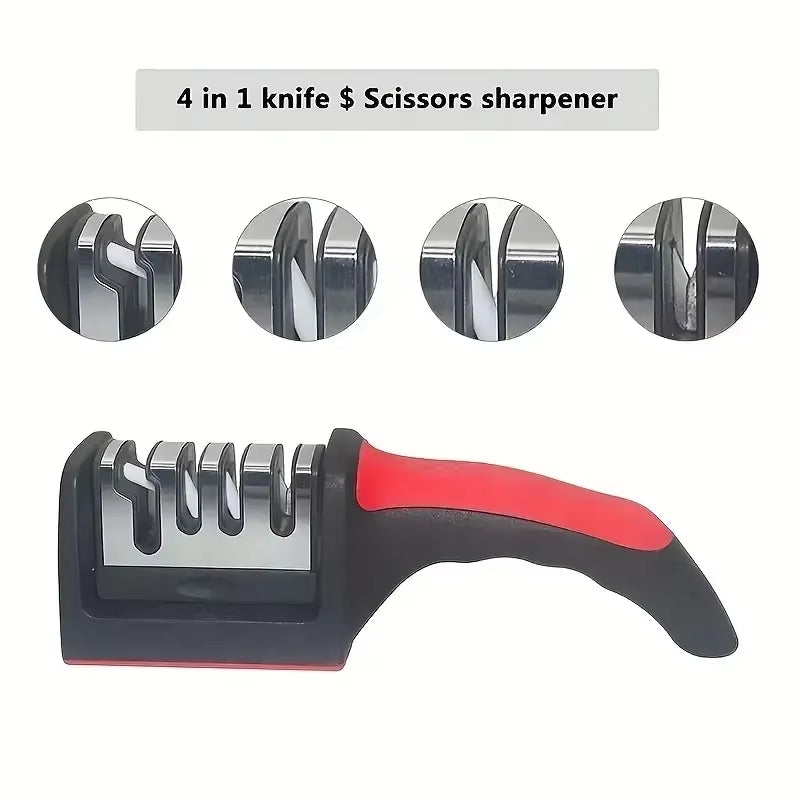 3-Stage Stainless Steel Knife Sharpener Manual Kitchen Knife Sharpening Tool