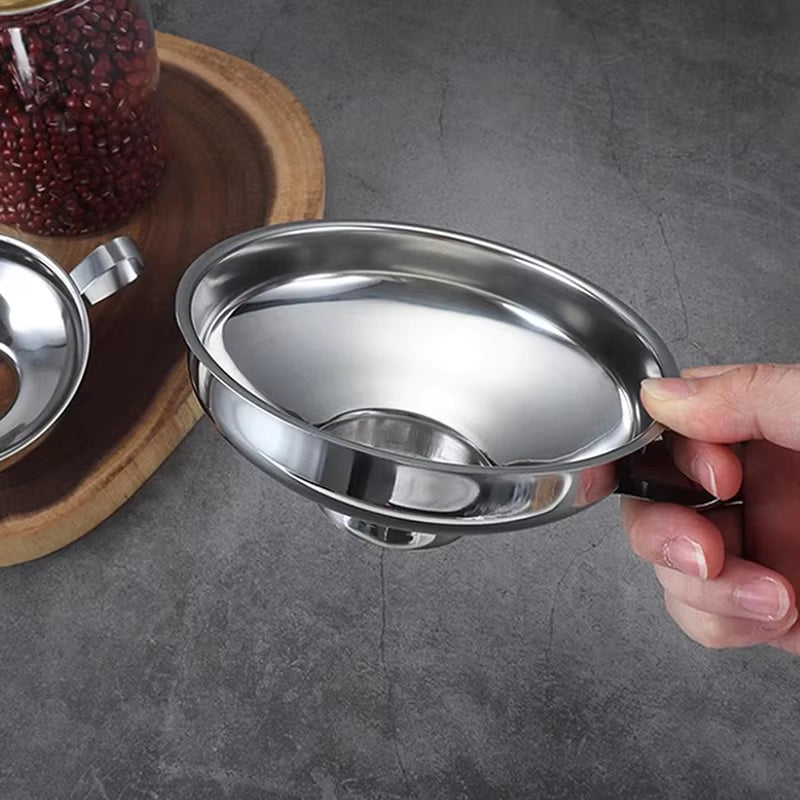 Stainless Steel Wide-Mouth Funnel Jam Salad Dressing Funnel Large Multi-Function Wine Leak Oil Leak Kitchen Accessories Gadgets