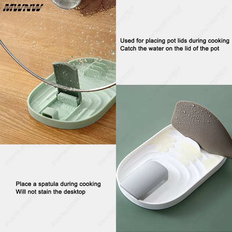 1Pcs Polychrome Foldable Nordic Style Pot Holder Lid Shovel Storage Rack Practical Multifunctional Utensils for Kitchen Supplies
