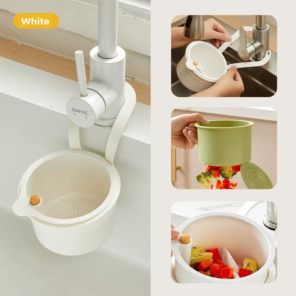 New Suction Cup Sink Drain Basket Household Fruit Washing Filter Basket Kitchen Triangular Sink Strainer for Food Waste ﻿