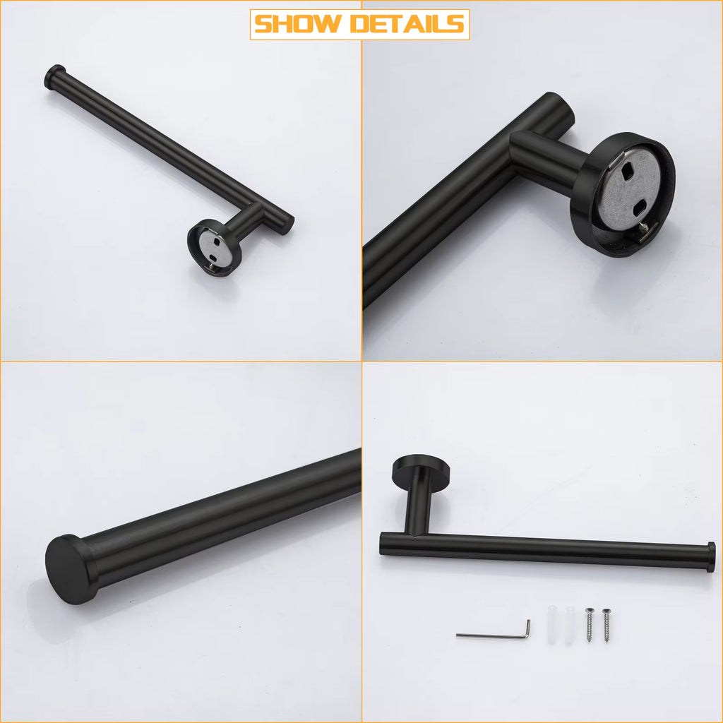Stainless Steel Bathroom Hardware Set Bathroom Accessories Black Towel Rail Bar Rack Gold Towel Bar Shelf Towel Holder