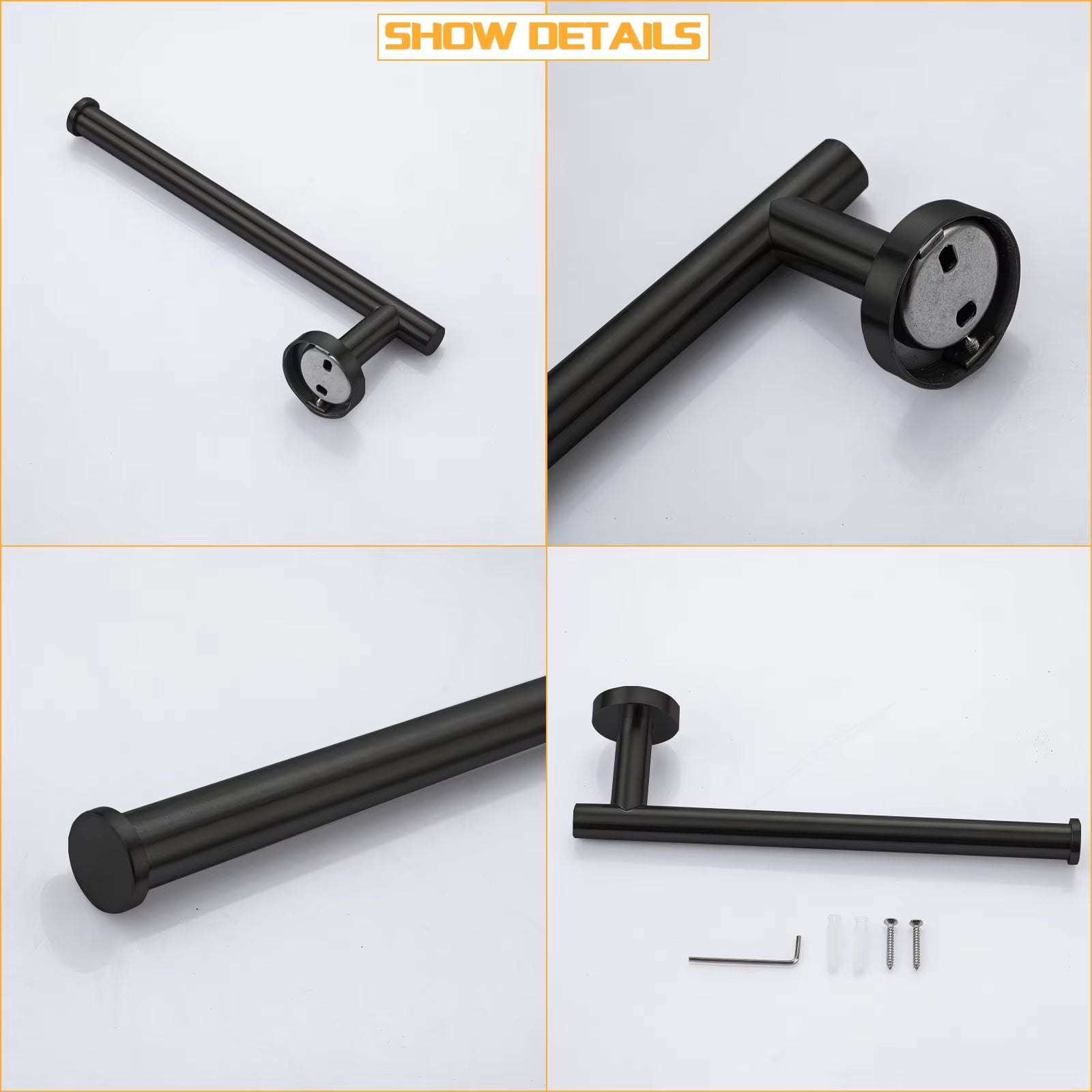 Stainless Steel Bathroom Hardware Set Bathroom Accessories Black Towel Rail Bar Rack Gold Towel Bar Shelf Towel Holder