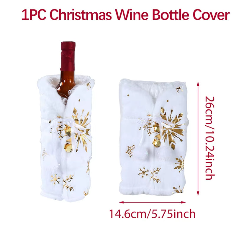 Christmas Wine Bottle Cover Merry Christmas Decorations for Home 2025 Cristmas Ornament Xmas Navidad Gifts Happy New Year 2026