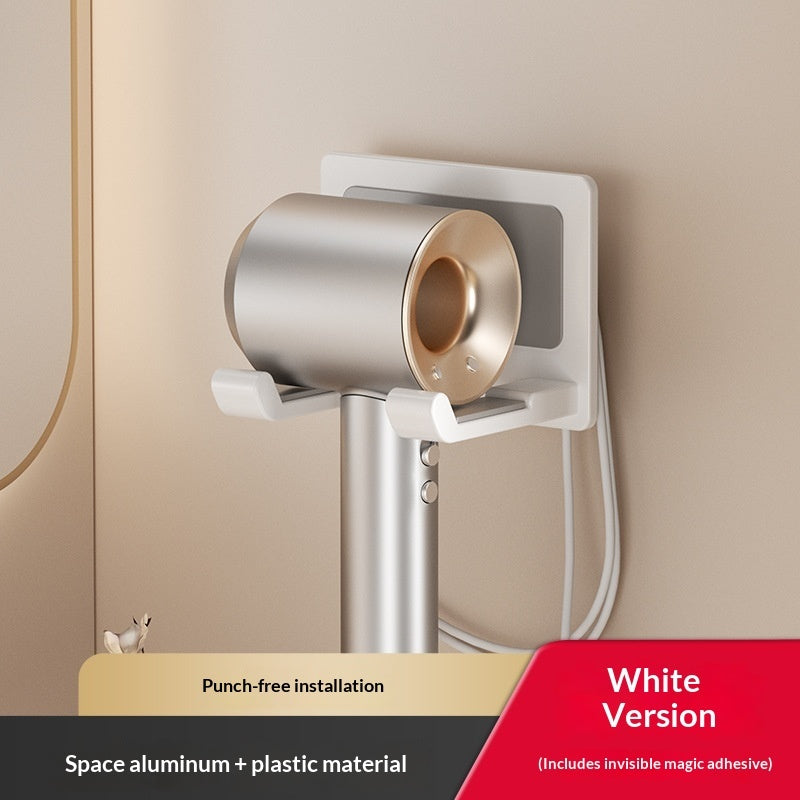 Wall-Mounted Hair Dryer Holder - Aluminum