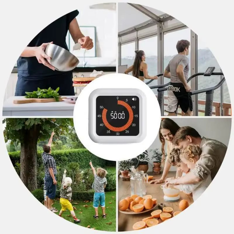 New Rotary Timer Smart Silent Visual Analog Timer for Kids and Adults Optional Alert Hour Meter for Kitchen Indoor Reading Room