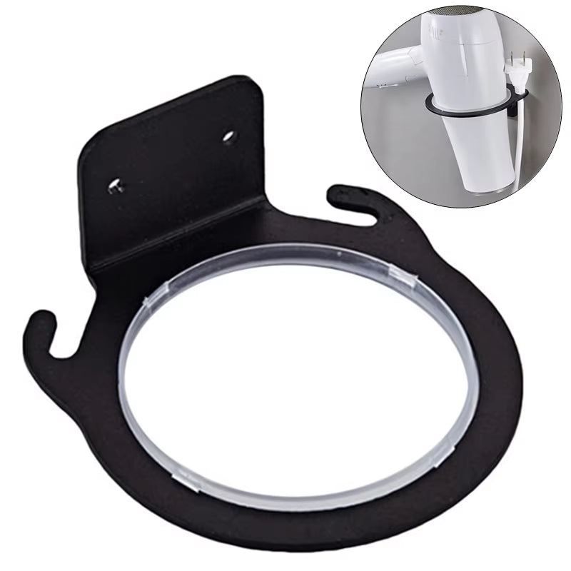 Space Aluminum Wall Mounted Hair Dryer Holder Rack Hanger Home Bathroom Hairdryer Storage Shelf Organizer Hanging Rack 8Cm