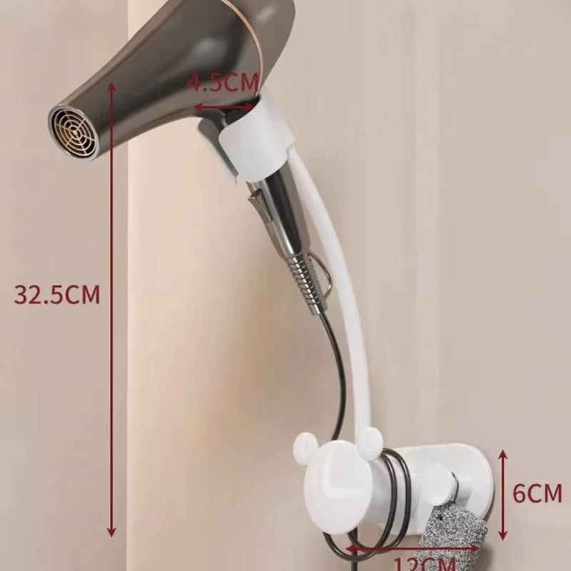 Adjustable Wall Hanging Free of Hands Universal Storage Rack Bathroom Shelf Hair Dryer Holder Bathroom Shelf without Drilling