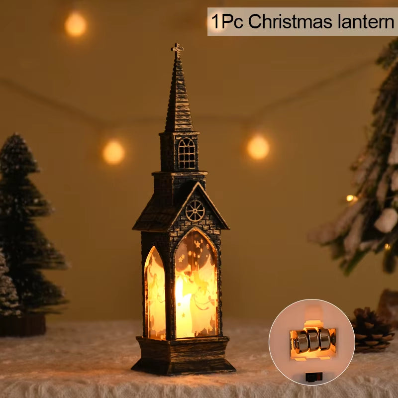 2025 Christmas LED Night Light Santa Claus Snowman Lantern Lamp Table Ornament Christmas Decoration for Home Xmas Navidad Gifts