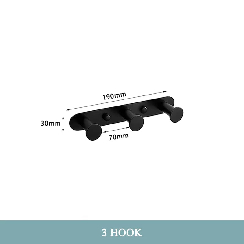 Matt Black Bathroom Accessories Set Hardware Kit Wall Mount Hand Towel Bar Rack Toilet Roll Paper Holder Robe Hook Hanger