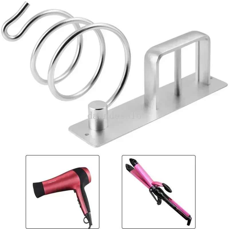 Hair Dryer Holder Organized Rack Wall Mounted Hair Straightener Stand Bathroom Shelf Storage Shelves Accessories Shelves