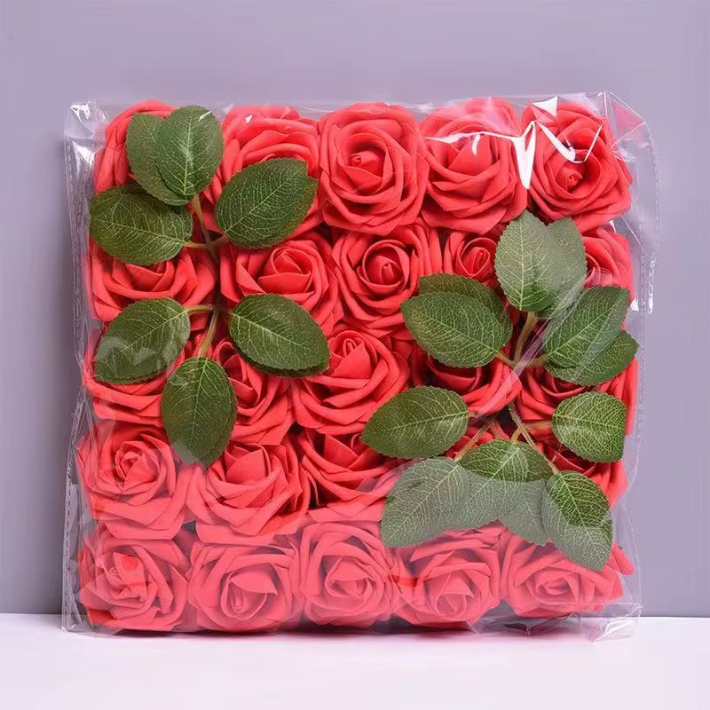Simulated Rose Product Details Recommendation Product Details OPP Bagged Pe Rose Foam Rose with Stem and Leaves 25 Artificial Fl
