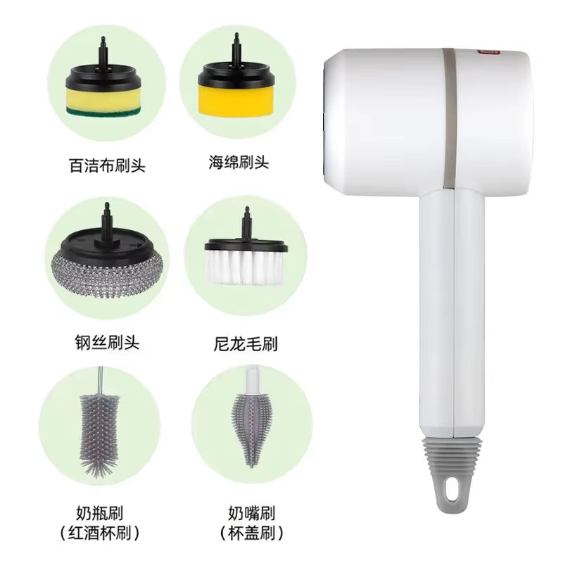 Electric Cleaning Brush Multifunctional Cleaning Cloth Steel Wire Ball Brush Kitchen Dishwashing Brush Pot Brush Shoe Brush