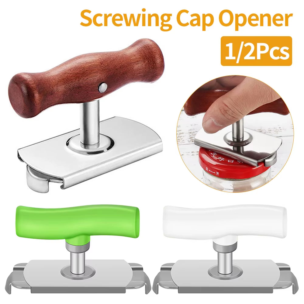 1/2Pcs Adjustable Multi-Function Bottle Cap Opener Stainless Steel Lids off Jar Opener Screw Can Opener for Kitchen Tools