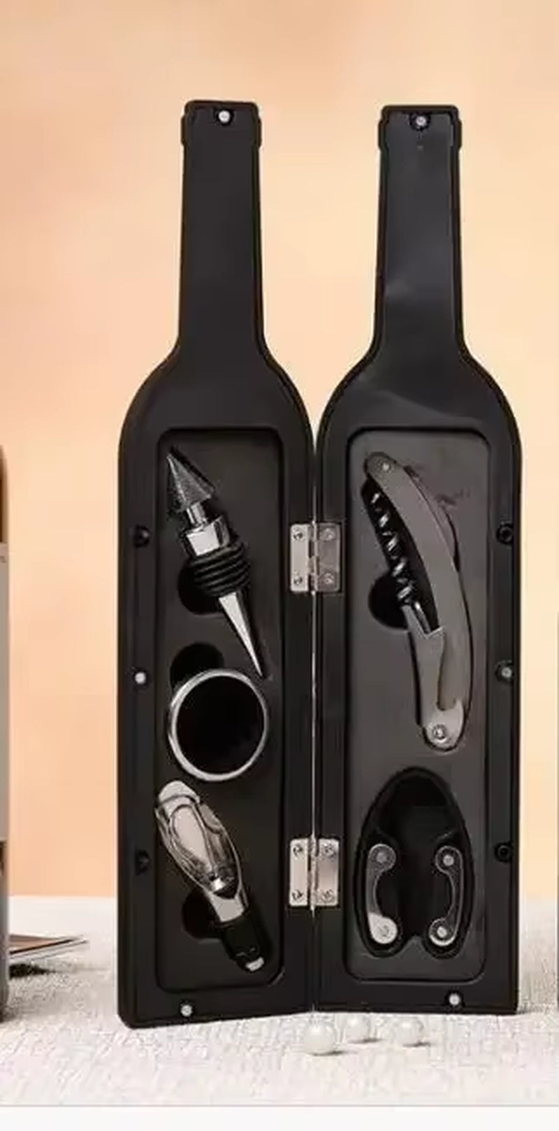 Deluxe Wine Opener Accessories Gift Tools Set with Waiters Corkscrew 5 Piece Bottle Opening Kit