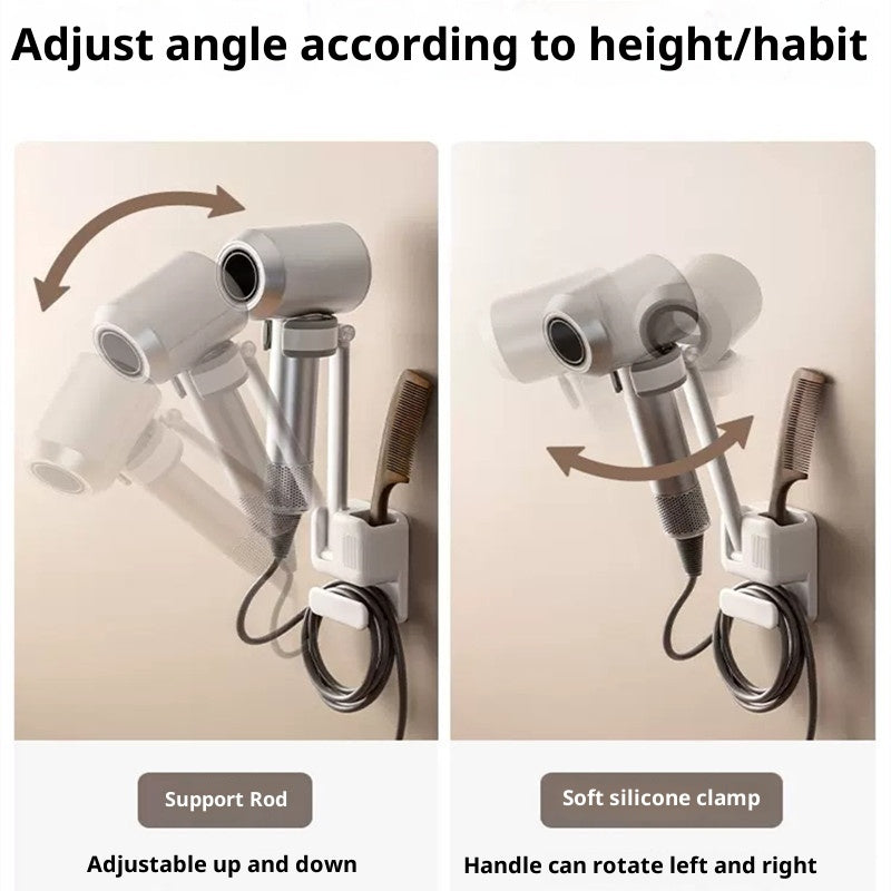 White Plastic Hair Dryer Wall Holder