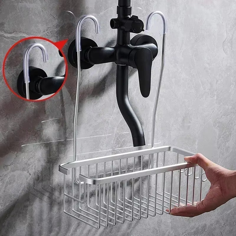 Convenient Toilet Shower Rack with No Drilling Installation Bathroom Storage Basket for Shower Room and Bath Products