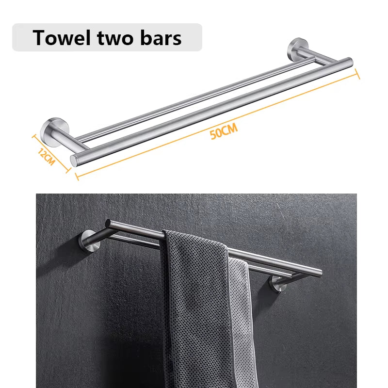 Stainless Steel Bathroom Hardware Set Bathroom Accessories Black Towel Rail Bar Rack Gold Towel Bar Shelf Towel Holder