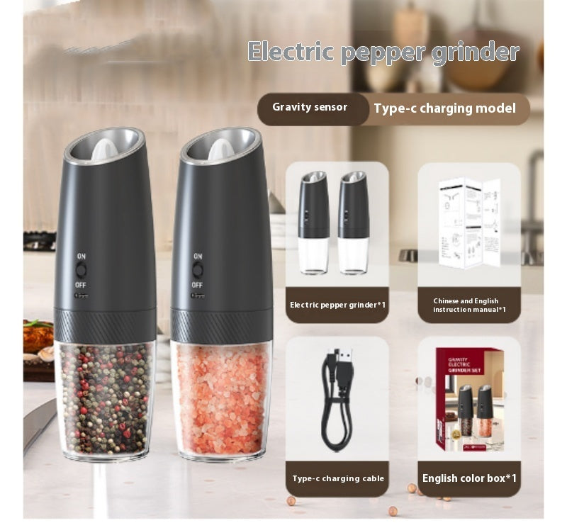 Electric Gravity Pepper & Salt Grinder