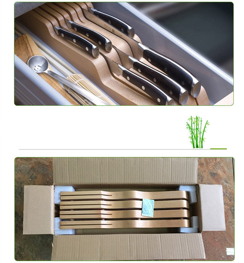 Wooden Knife Block Organizer