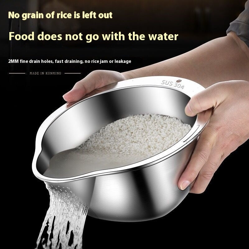 Stainless Steel Rice Washing Bowl