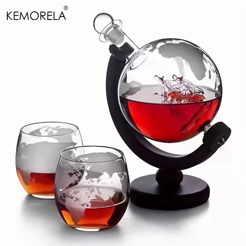900ML Creative Globe Decanter Set with Lead-Free Carafe Exquisite Wood-Stand and 2 Glasses Whiskey Decanter Globe Grade Gift dheld Fan USB Rechargeable Personal Highspeed Fans Electric Eyelash Fan Automatic Stirring Cup Rechargeable Magnetic Mixer Electri