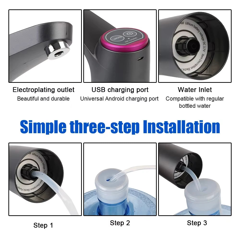 Automatic Electric Water Dispenser USB Barreled Water Pump Water Bottle Gallon Drinking Bottle Switch Water Treatment Appliances