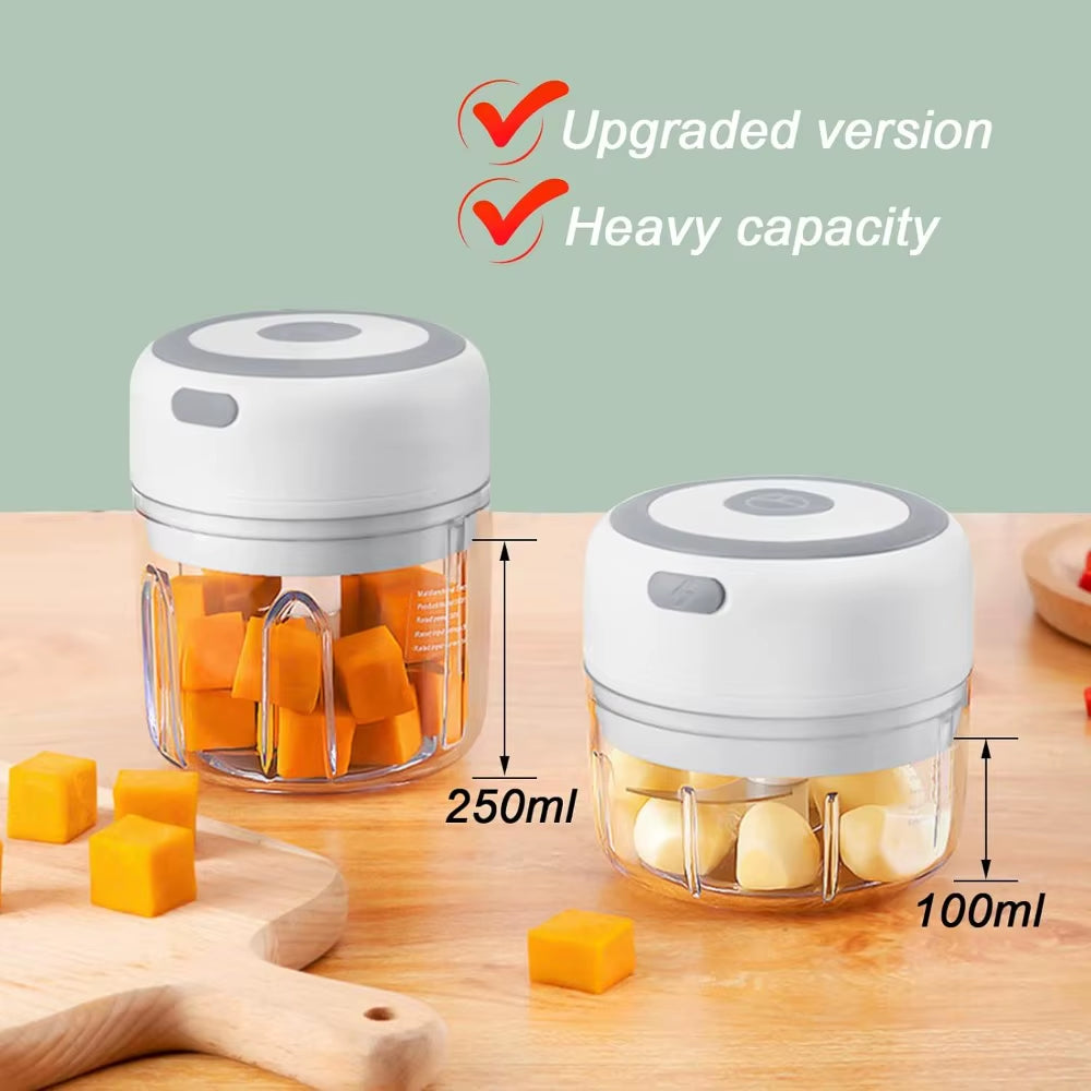 Electric Garlic Mincer 250ML Vegetable Chopper Food Chopper, USB Mini Garlic Mincer, Onion Chopper Portable Small Food Processor dheld Fan USB Rechargeable Personal Highspeed Fans Electric Eyelash Fan Automatic Stirring Cup Rechargeable Magnetic Mixer Ele